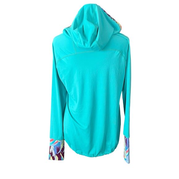 Title Nine Medium Pullover Hoodie Thin Long Sleeve Pockets Aqua Active - Picture 8 of 9